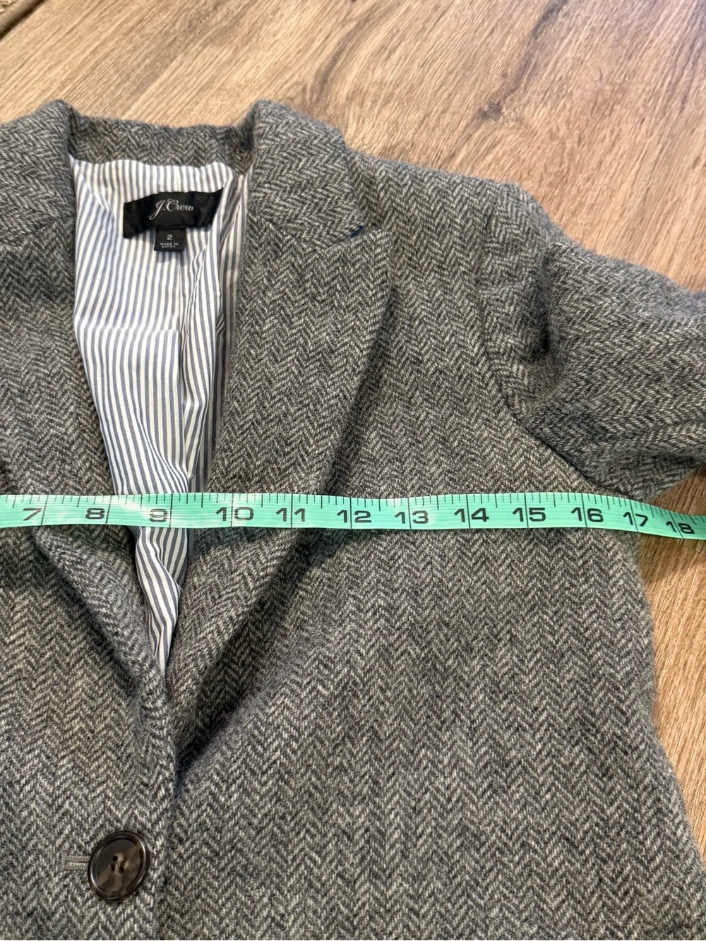 J Crew Sommerset Blazer Graphite English Wool Herringbone Preppy Academia Sz 2 - Picture 9 of 12